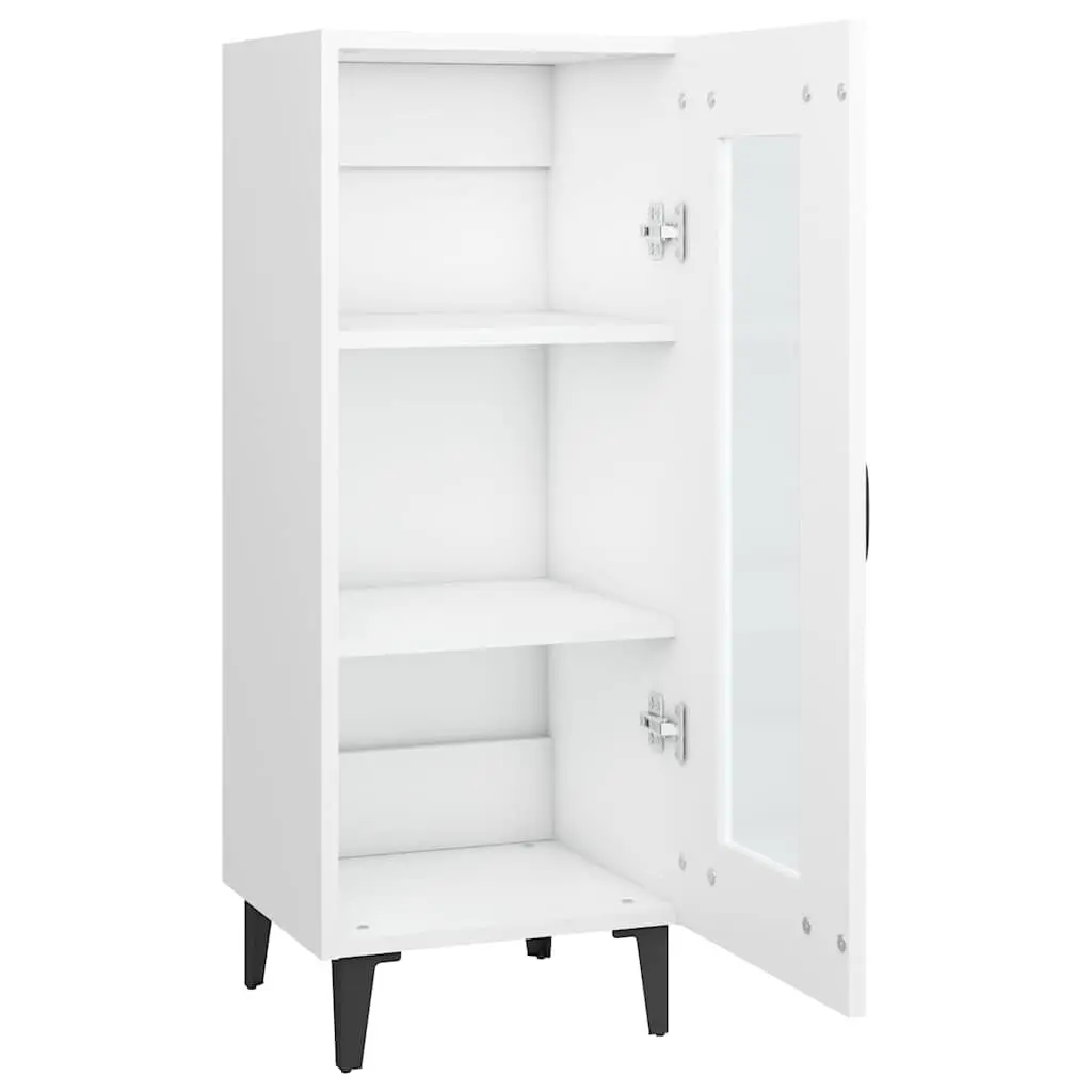 White Sideboard with Metal Legs 34.5x34x90 cm