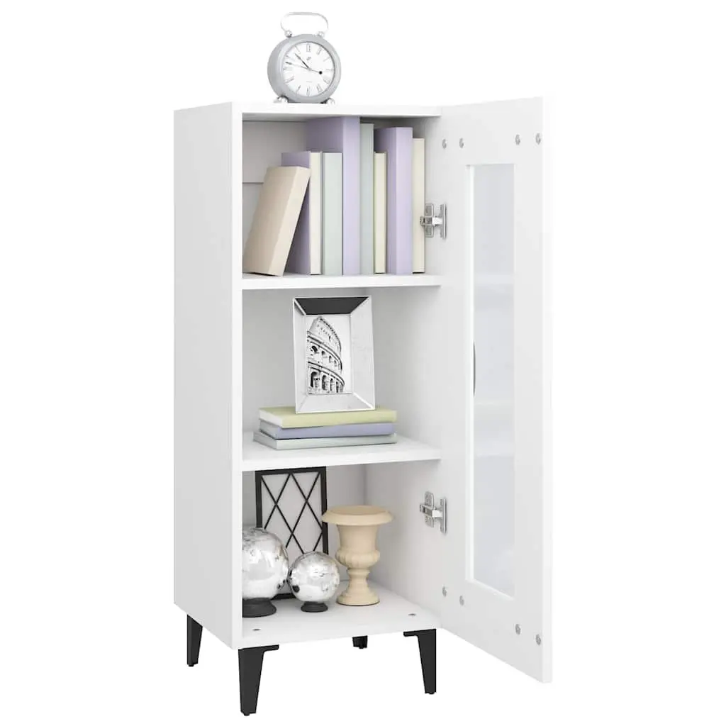 White Sideboard with Metal Legs 34.5x34x90 cm