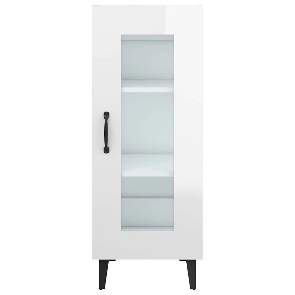 Sideboard Cabinet Engineered Wood 90cm White High Gloss