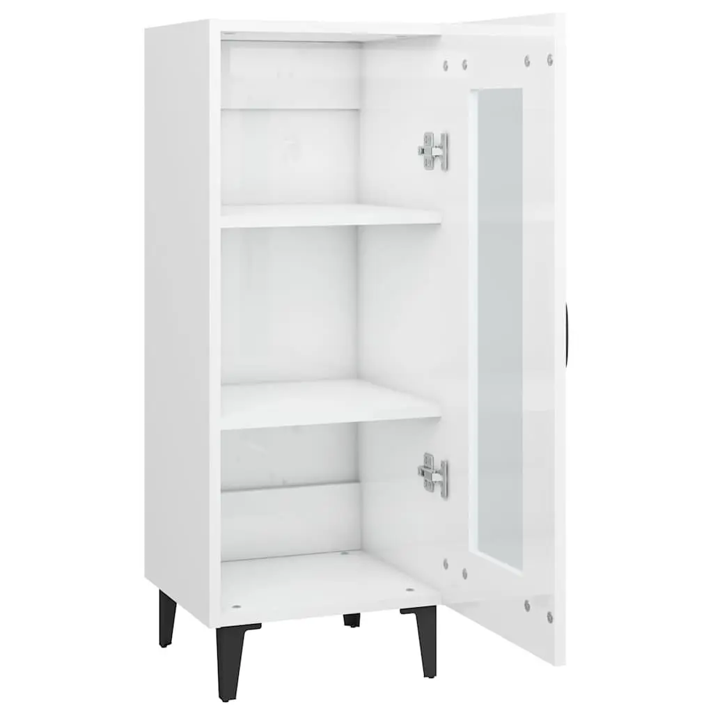 Sideboard Cabinet Engineered Wood 90cm White High Gloss