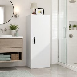 White Hanging Wall Cabinet - 34.5x34x90 cm Storage Unit