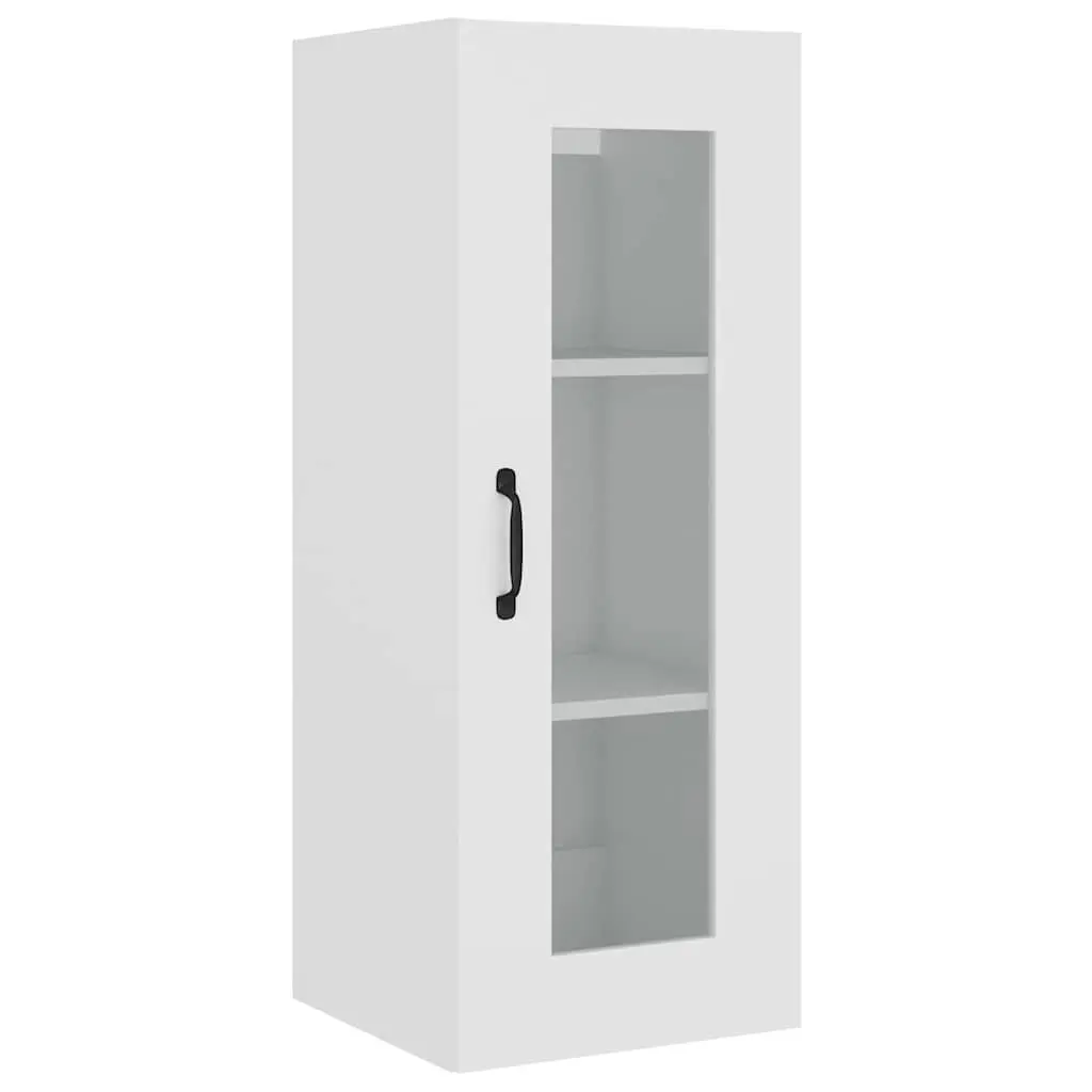 White Wall-Mounted Storage Cabinet with 3 Compartments
