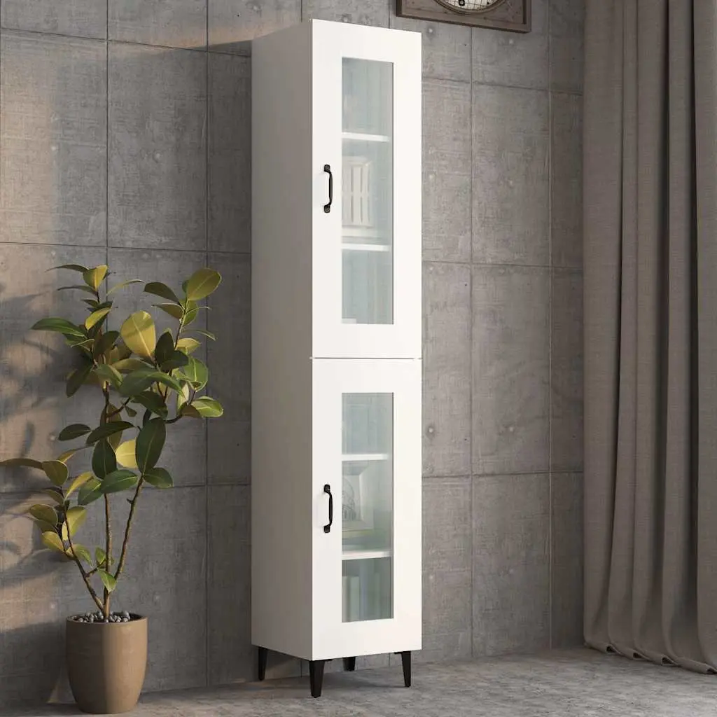 White Wall-Mounted Storage Cabinet with 3 Compartments