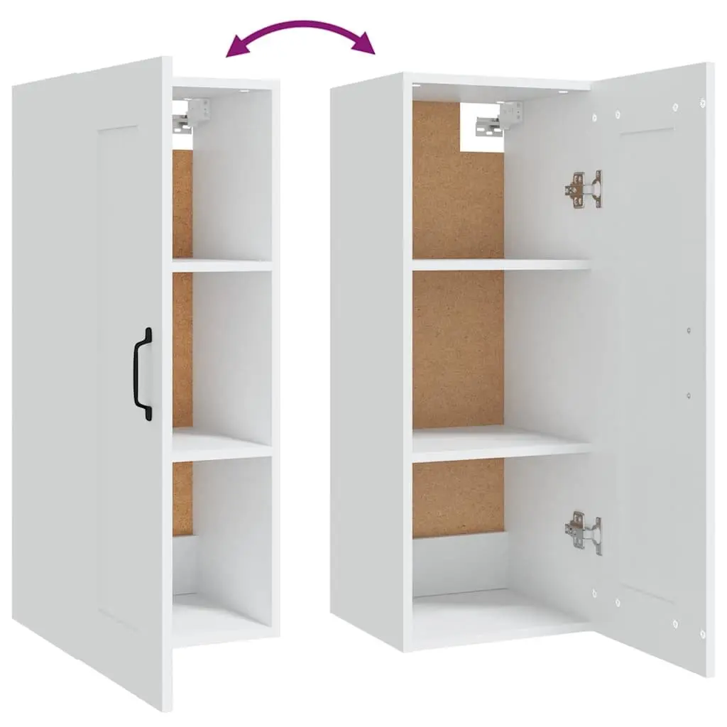White Wall-Mounted Hanging Storage Cabinet 35x34x90cm