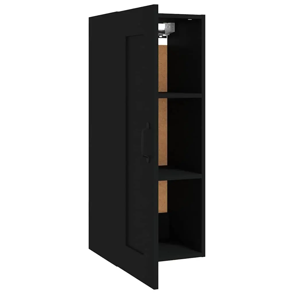 Black Wall-Mounted Hanging Storage Cabinet 35x34x90cm