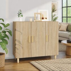 Durable Brown Sideboard Storage Cabinet 90x34x80 cm