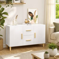 Stylish White Sideboard 100x36x60cm with Ample Storage