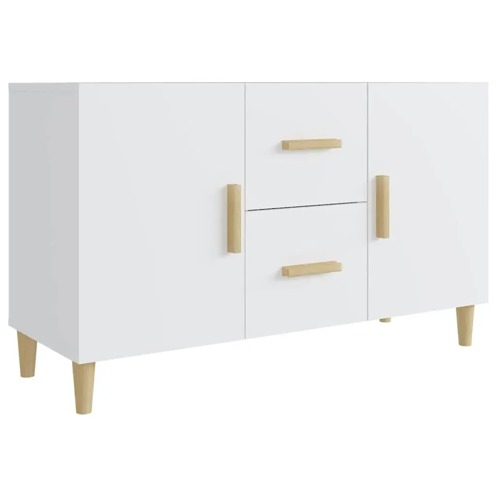 Sideboard Engineered Wood 100x36x60cm White 2 Doors 2 Drawers Storage Cabinet