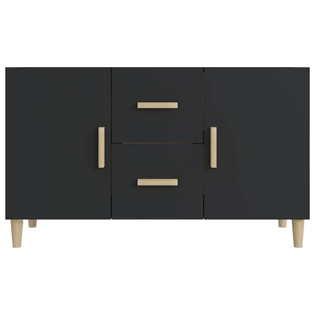 Black Storage Sideboard Cabinet 100x36x60 cm