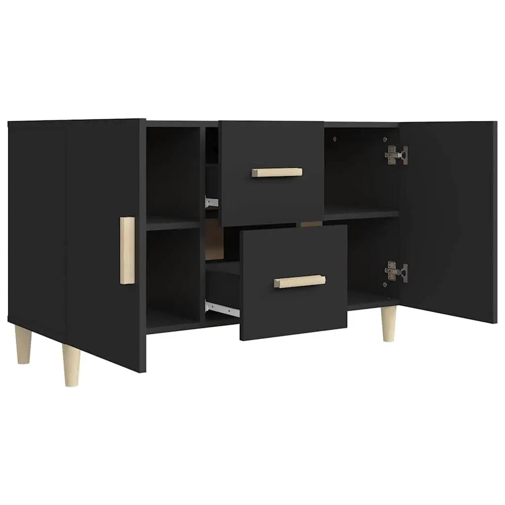 Black Storage Sideboard Cabinet 100x36x60 cm