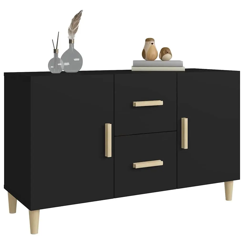 Black Storage Sideboard Cabinet 100x36x60 cm