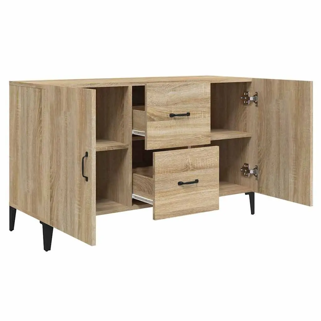 Engineered Wood Brown Sideboard with 2 Doors & 2 Drawers