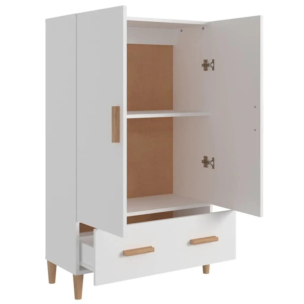 Storage Highboard Cabinet Engineered Wood White 70cm Wide 31cm Deep 115cm High Sideboard Furniture