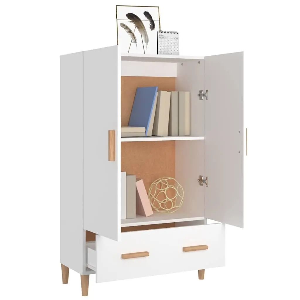 Storage Highboard Cabinet Engineered Wood White 70cm Wide 31cm Deep 115cm High Sideboard Furniture