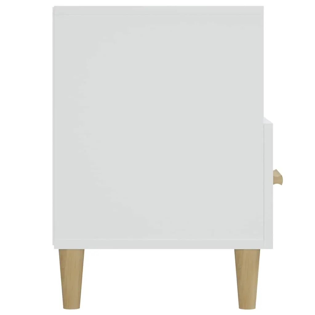 TV Cabinet Engineered Wood 102 x 36 x 50 cm High Gloss White Modern Media Unit Storage Drawers Compartments