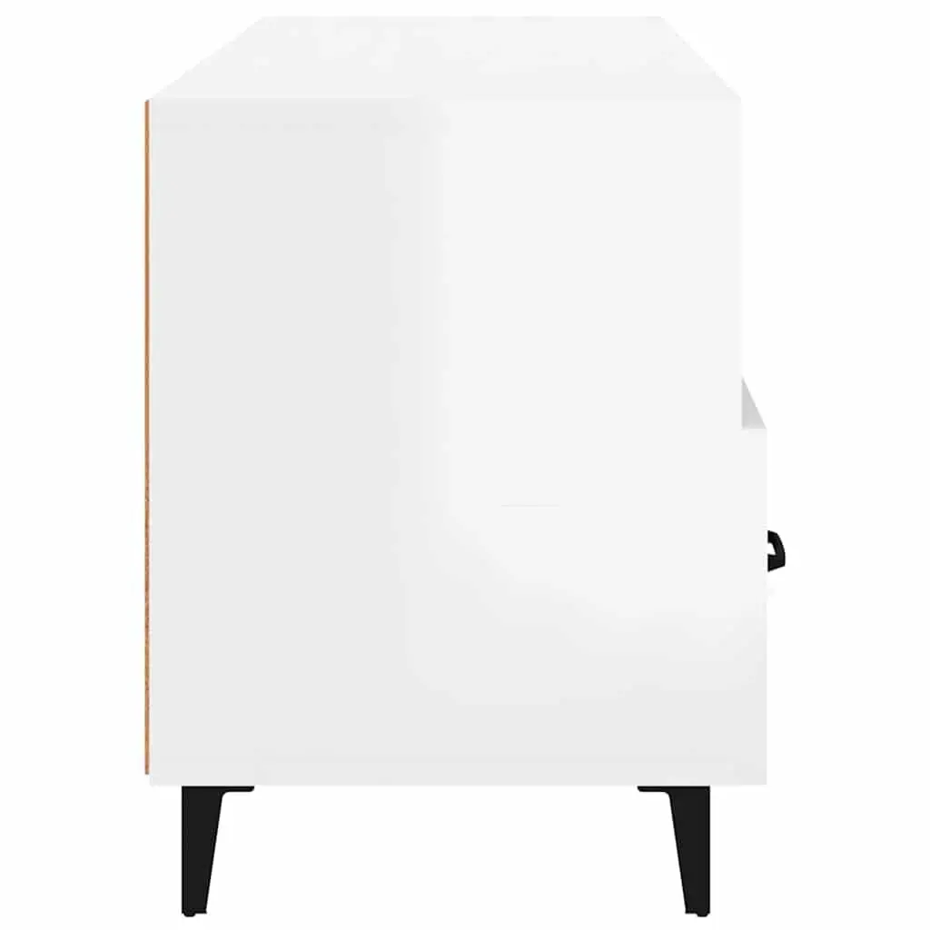 High Gloss White TV Cabinet with Storage