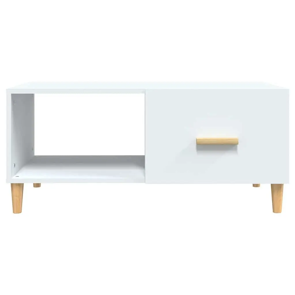 White Coffee Table with 2 Storage Compartments