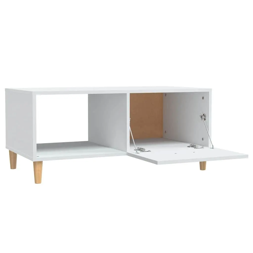White Coffee Table with 2 Storage Compartments