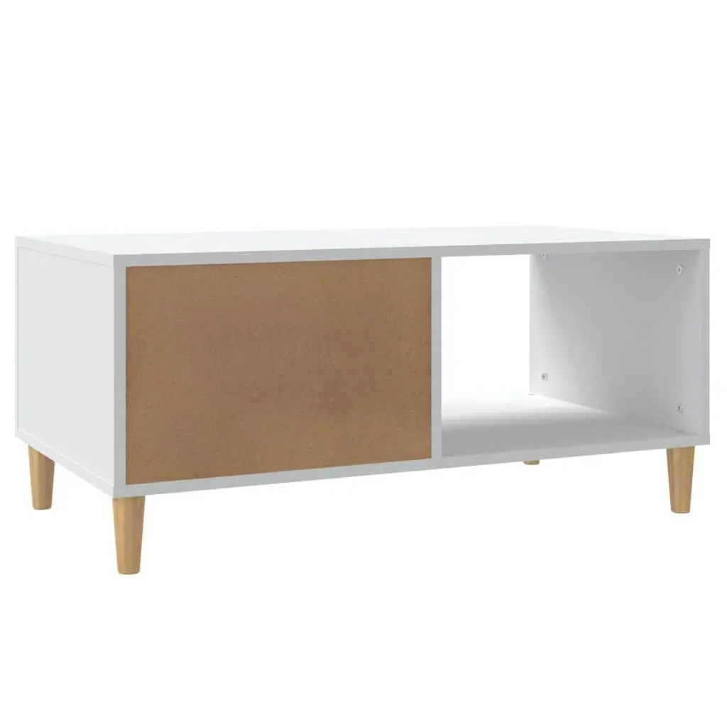 White Coffee Table with 2 Storage Compartments