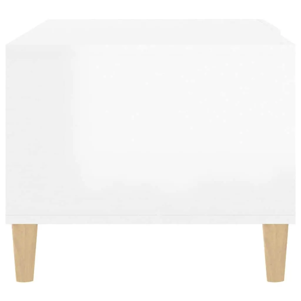 High Gloss White Coffee Table with Storage Compartments