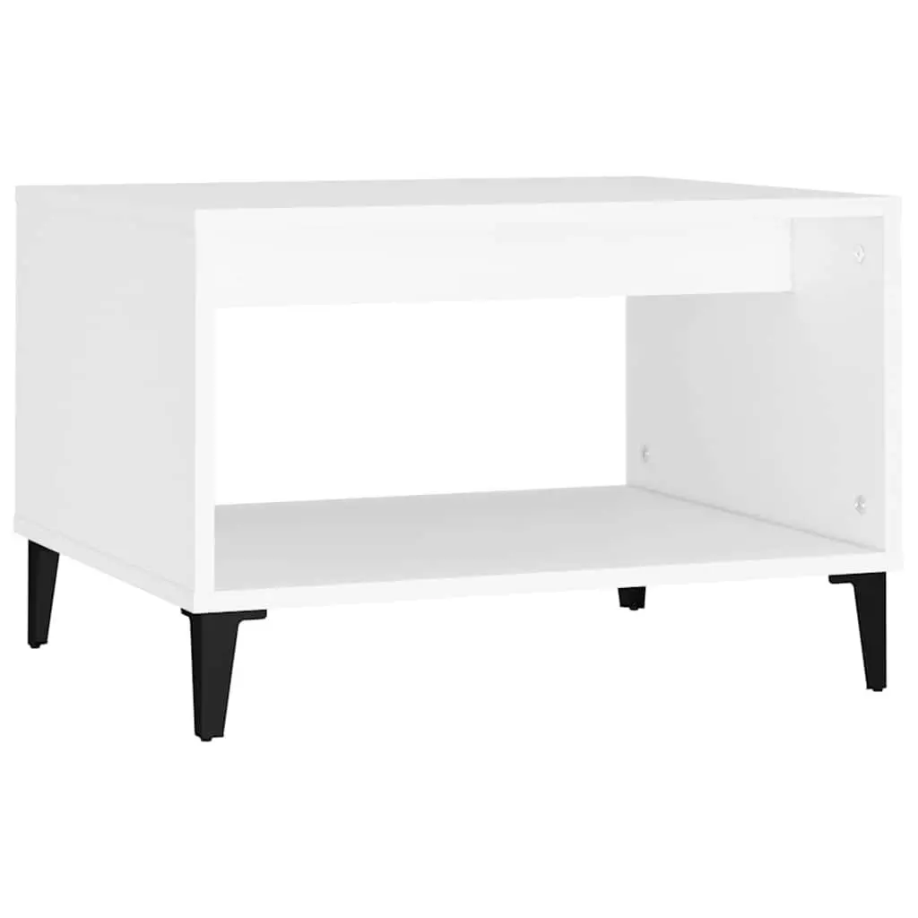 White Coffee Table with Open Storage Space