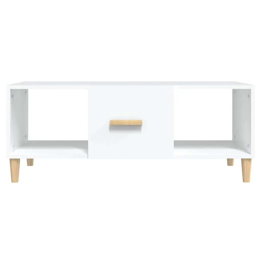 White Coffee Table with Storage Compartments