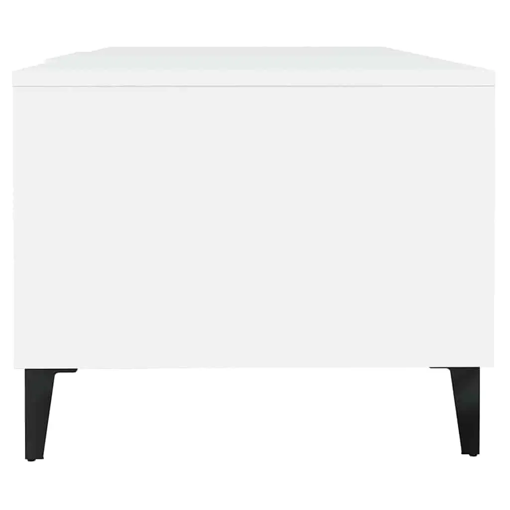 White Coffee Table with Storage Compartments
