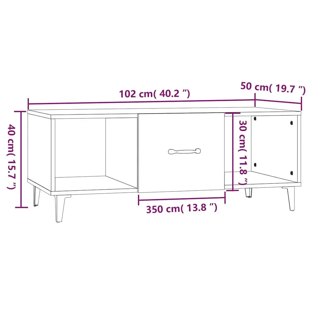 White Coffee Table with Storage Compartments