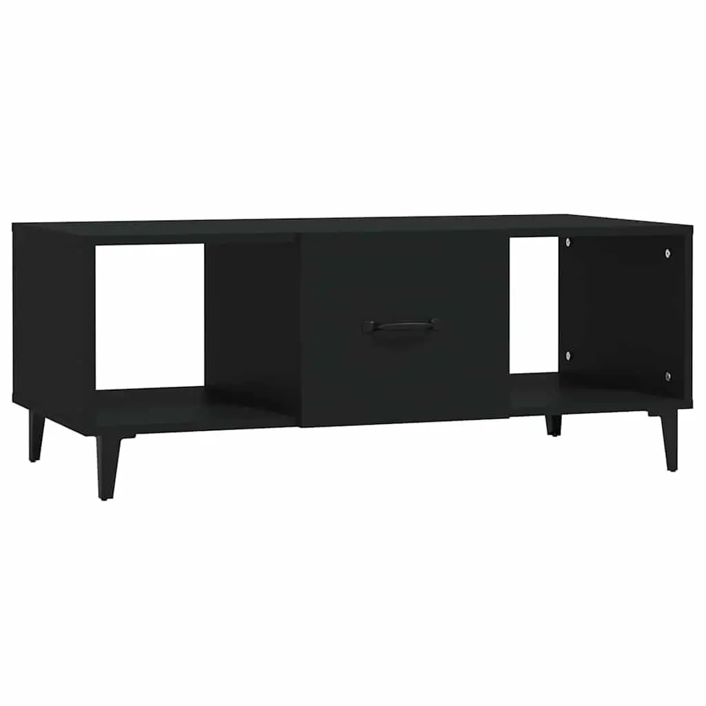 Black Coffee Table with Storage 102x50x40 cm
