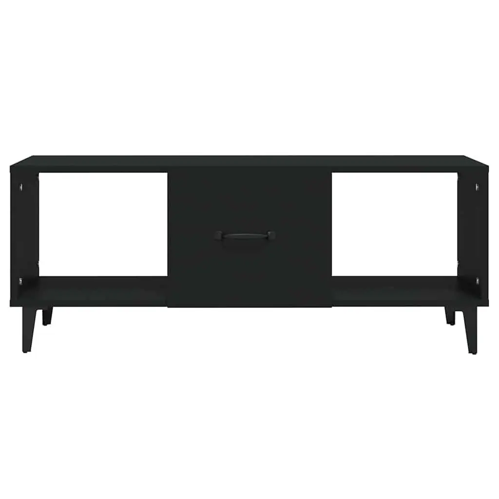 Black Coffee Table with Storage 102x50x40 cm