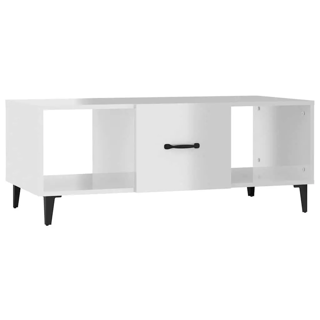 Coffee Table Engineered Wood 102 x 50 x 40 cm High Gloss White