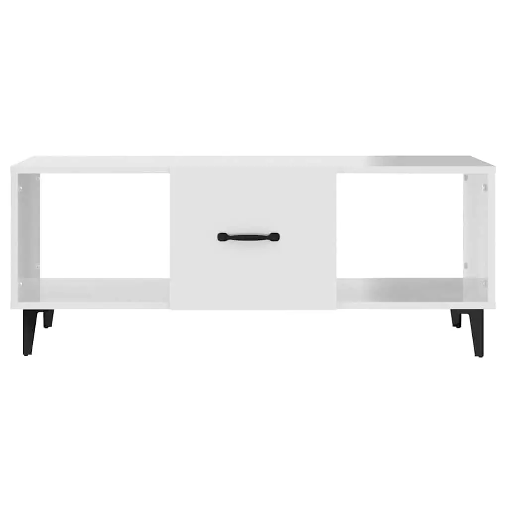 Coffee Table Engineered Wood 102 x 50 x 40 cm High Gloss White