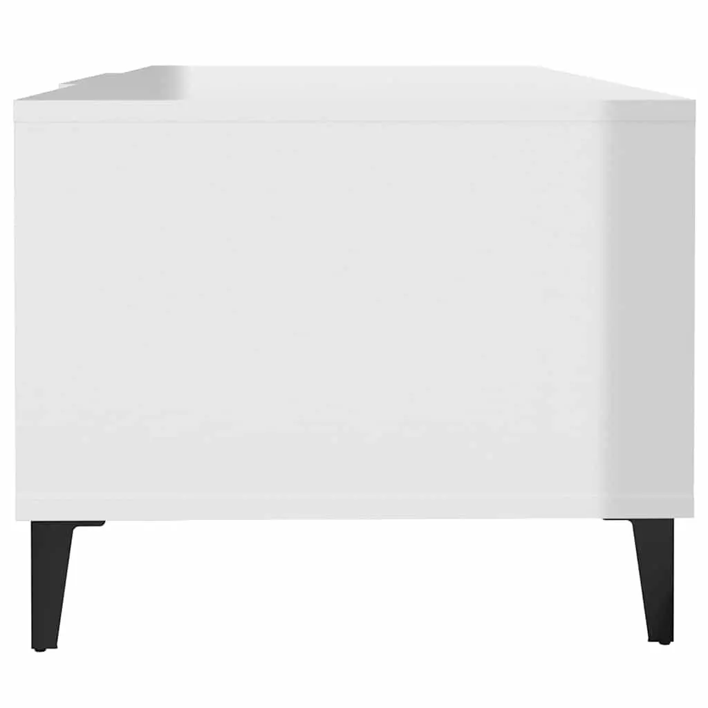 Coffee Table Engineered Wood 102 x 50 x 40 cm High Gloss White