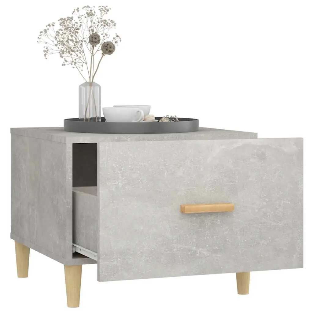 Coffee Tables Set of 2 Grey Side Tables with Drawers Storage Engineered Wood