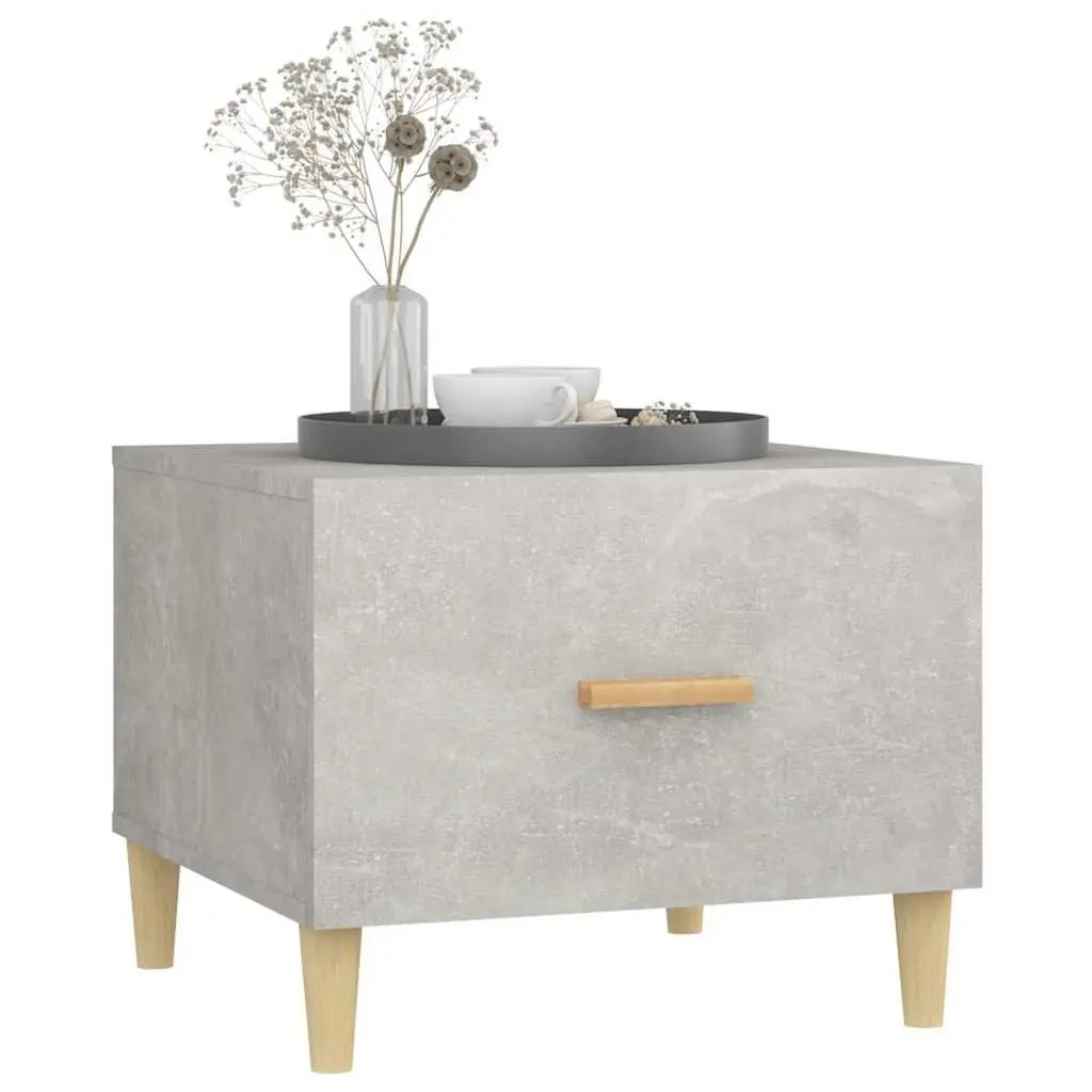 Coffee Tables Set of 2 Grey Side Tables with Drawers Storage Engineered Wood