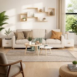 High Gloss White Coffee Tables 50x50x40 cm - Set of 2