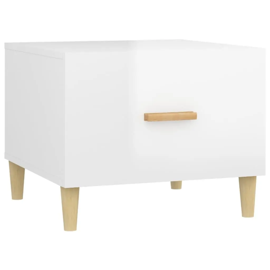 Coffee Tables 2 pcs High Gloss White 50x50x40 cm Engineered Wood Side Table