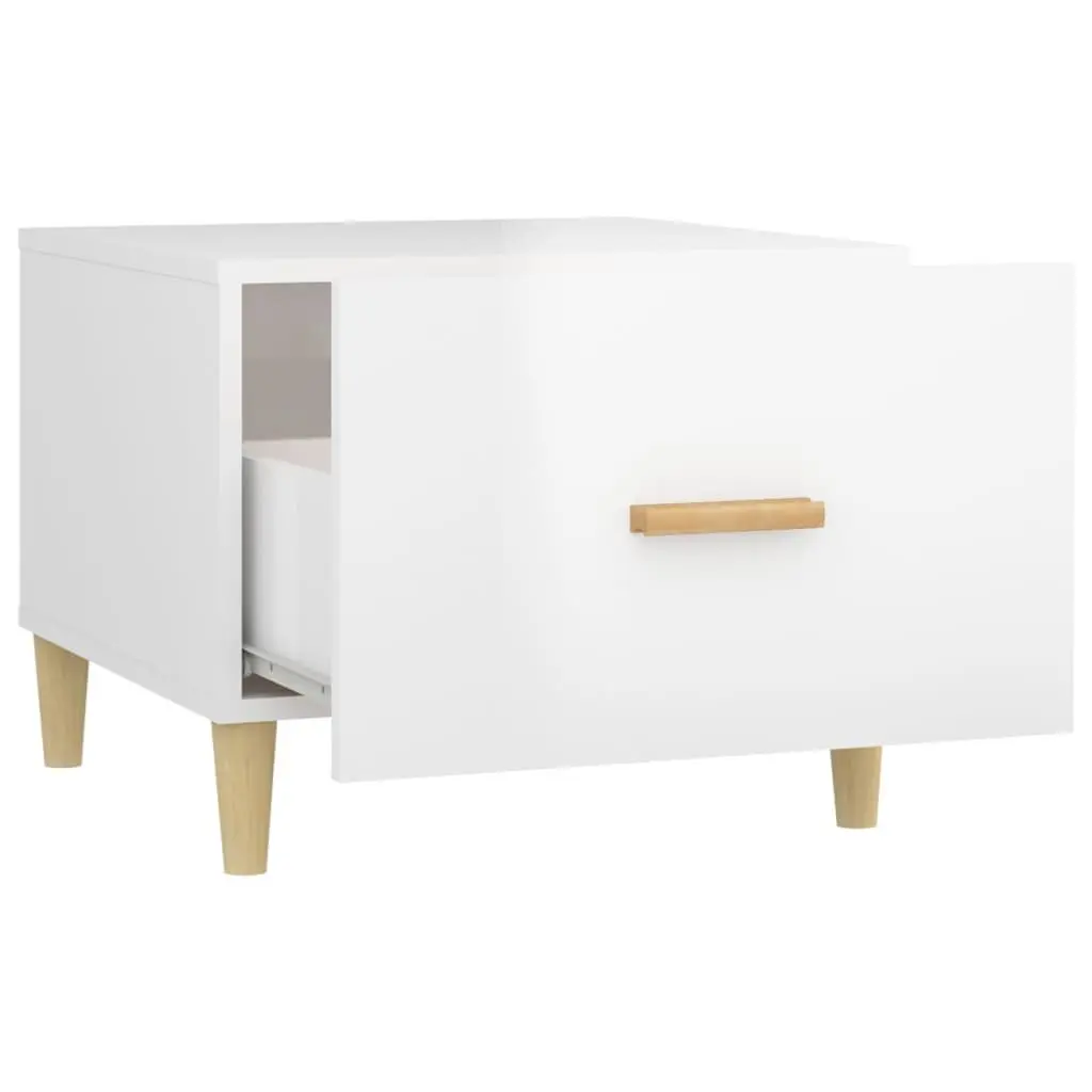 Coffee Tables 2 pcs High Gloss White 50x50x40 cm Engineered Wood Side Table