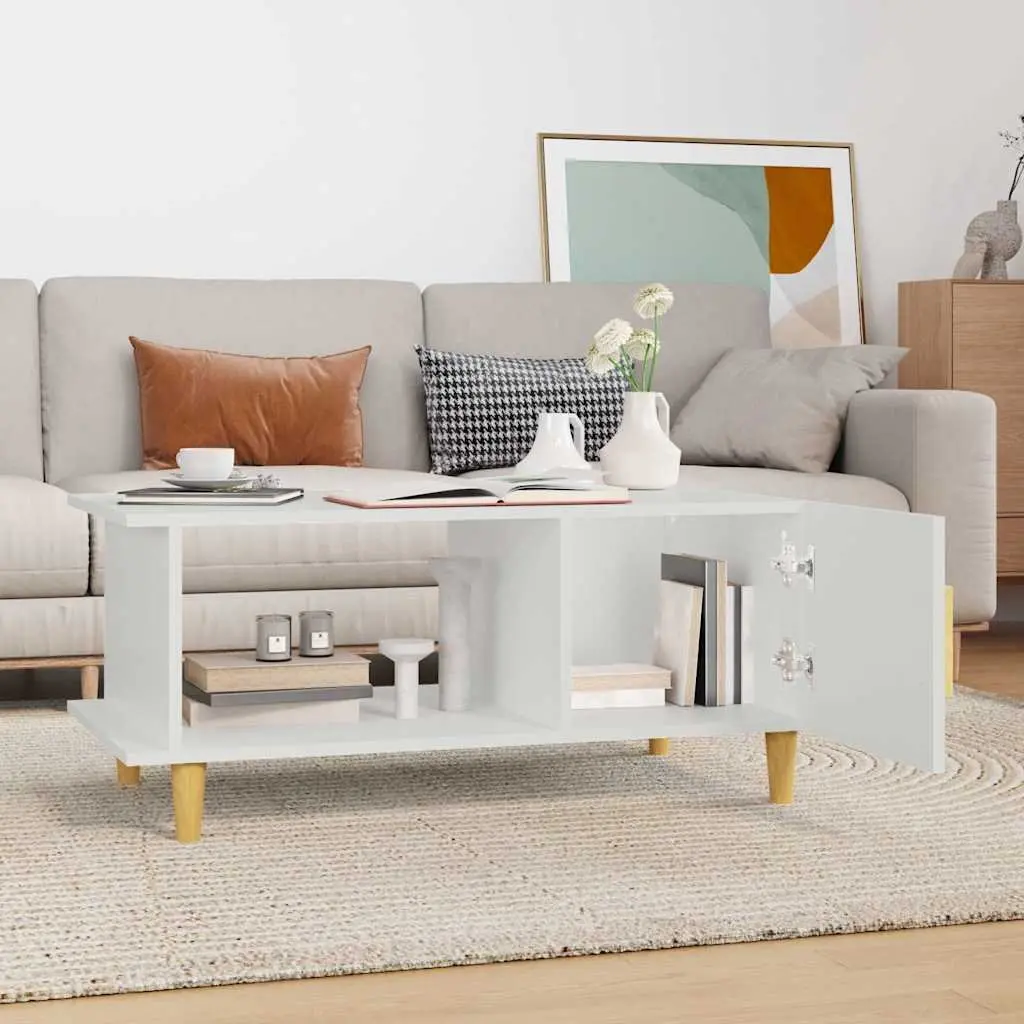 Engineered Wood Coffee Table with Storage Compartment