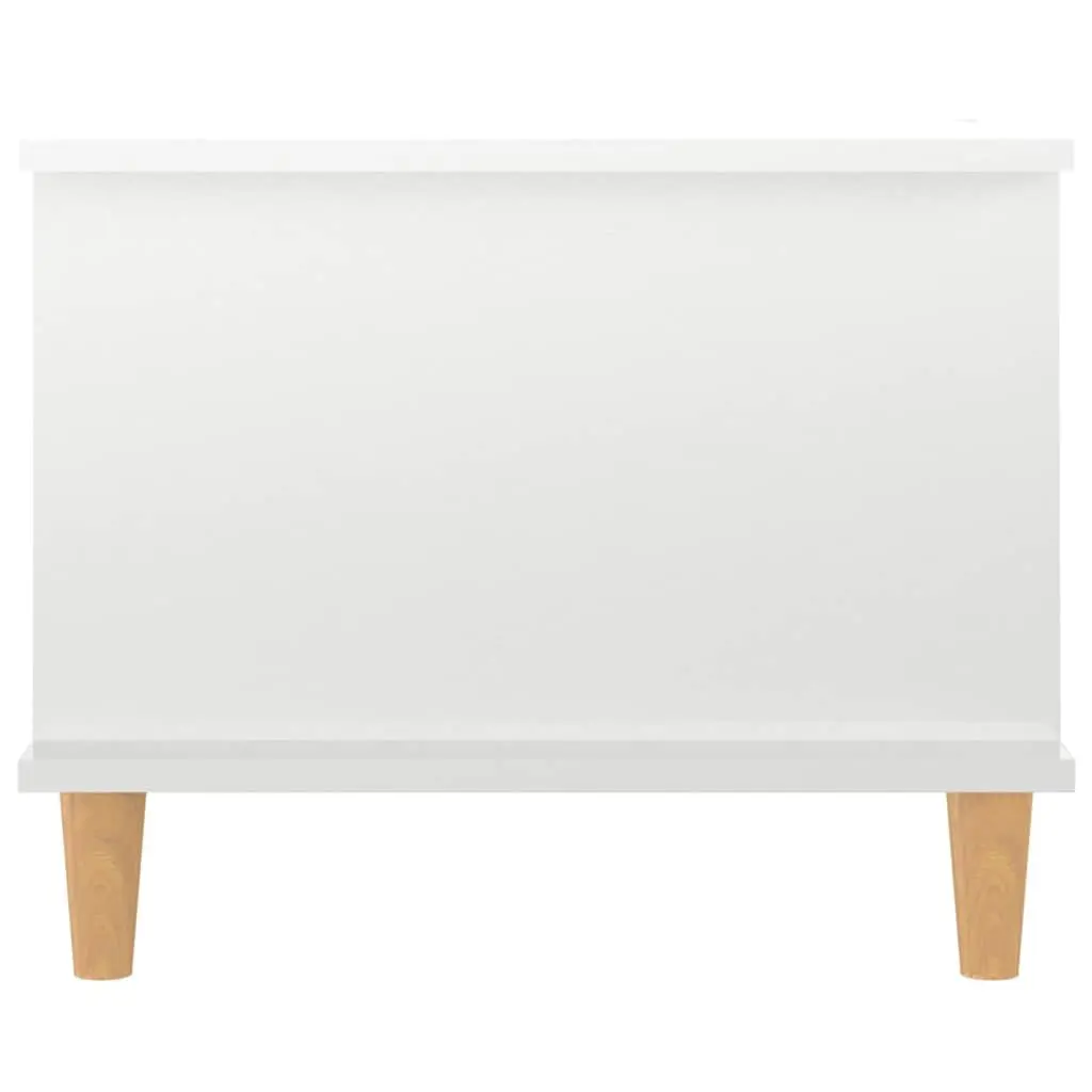 High Gloss White Coffee Table with Storage Compartment