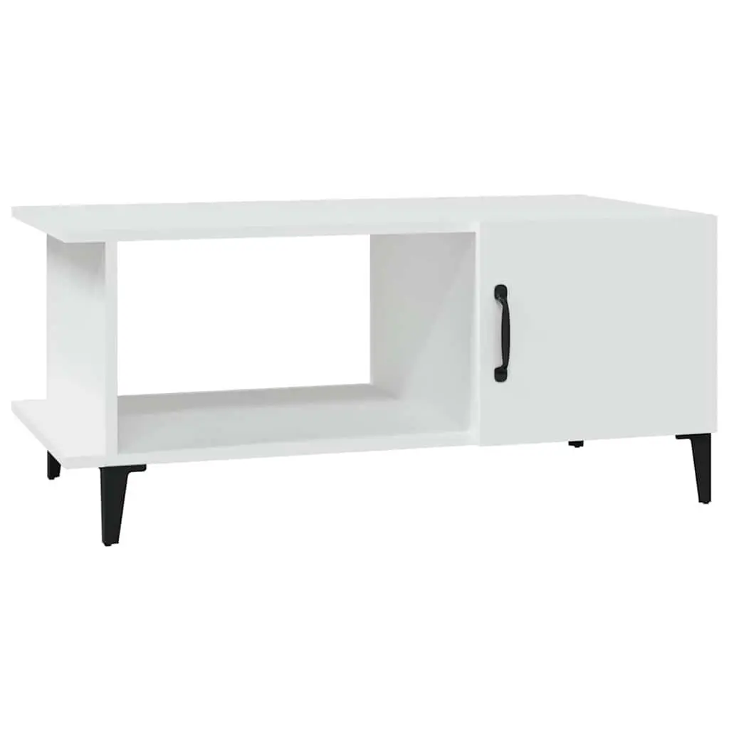 White Coffee Table 90x50x40 cm with Storage