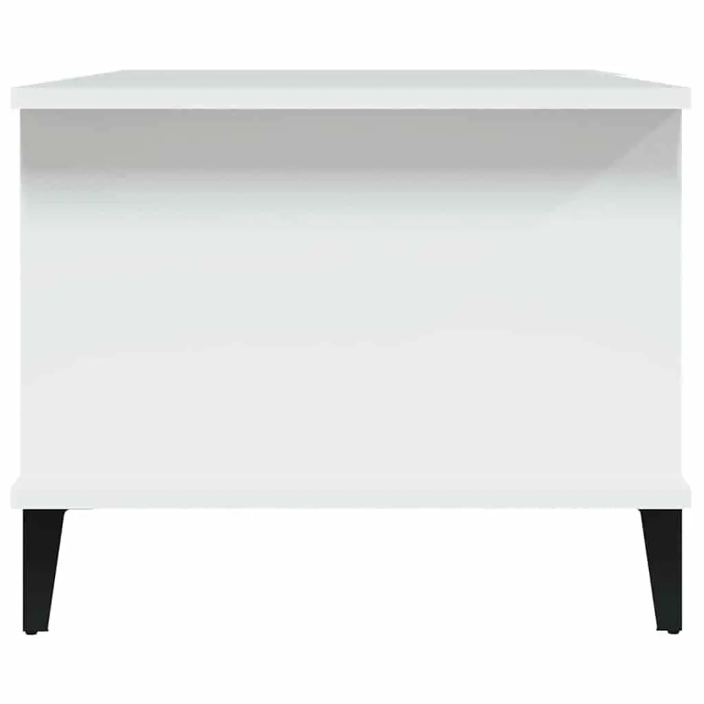 White Coffee Table 90x50x40 cm with Storage