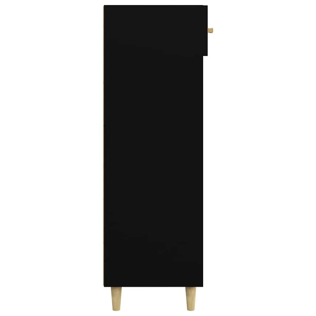 Black Shoe Cabinet with 5 Compartments