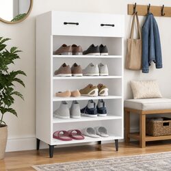 Elegant White Shoe Cabinet for Organized Storage