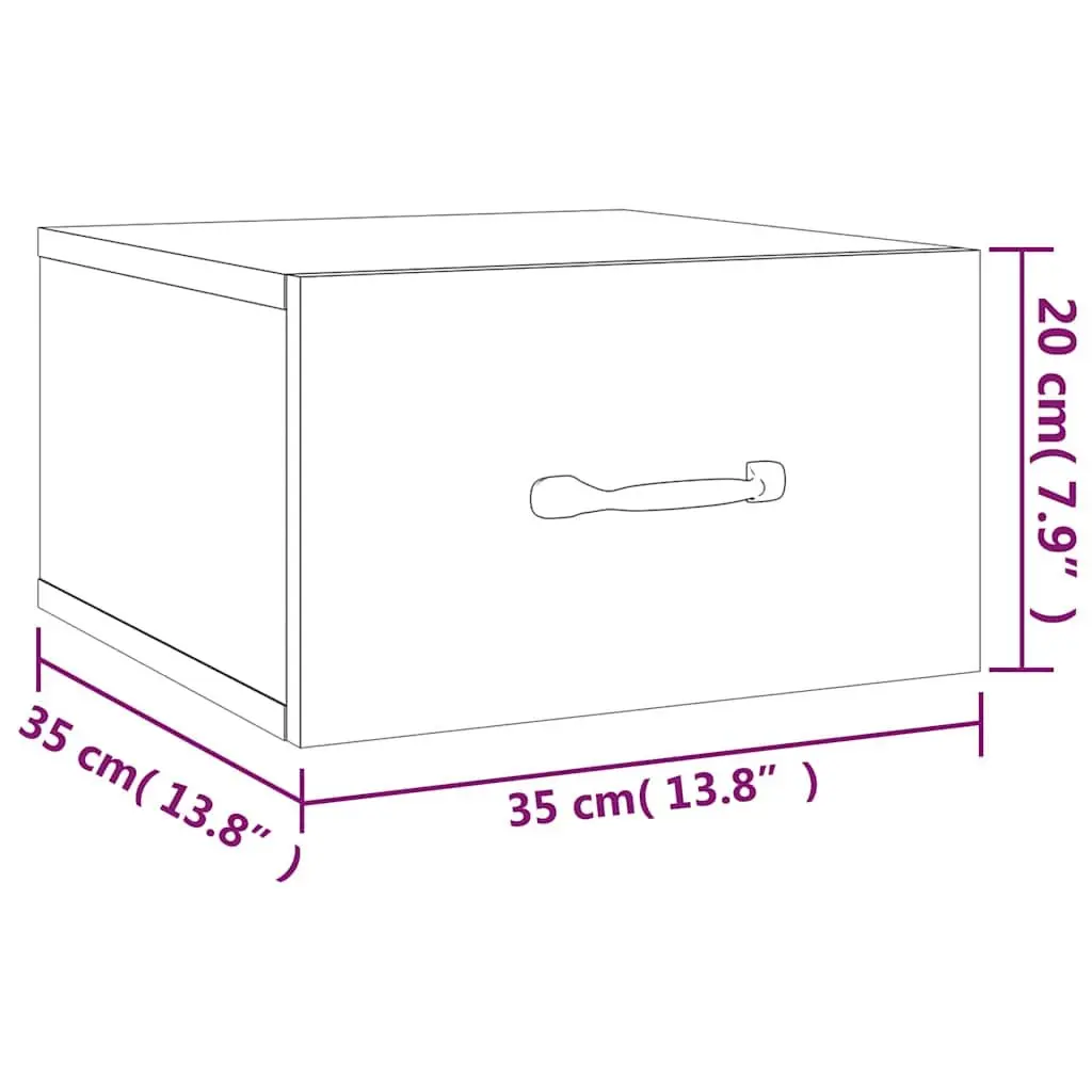 Wall-mounted Bedside Cabinets Engineered Wood 35 x 35 x 20 cm White 2 Piece Set