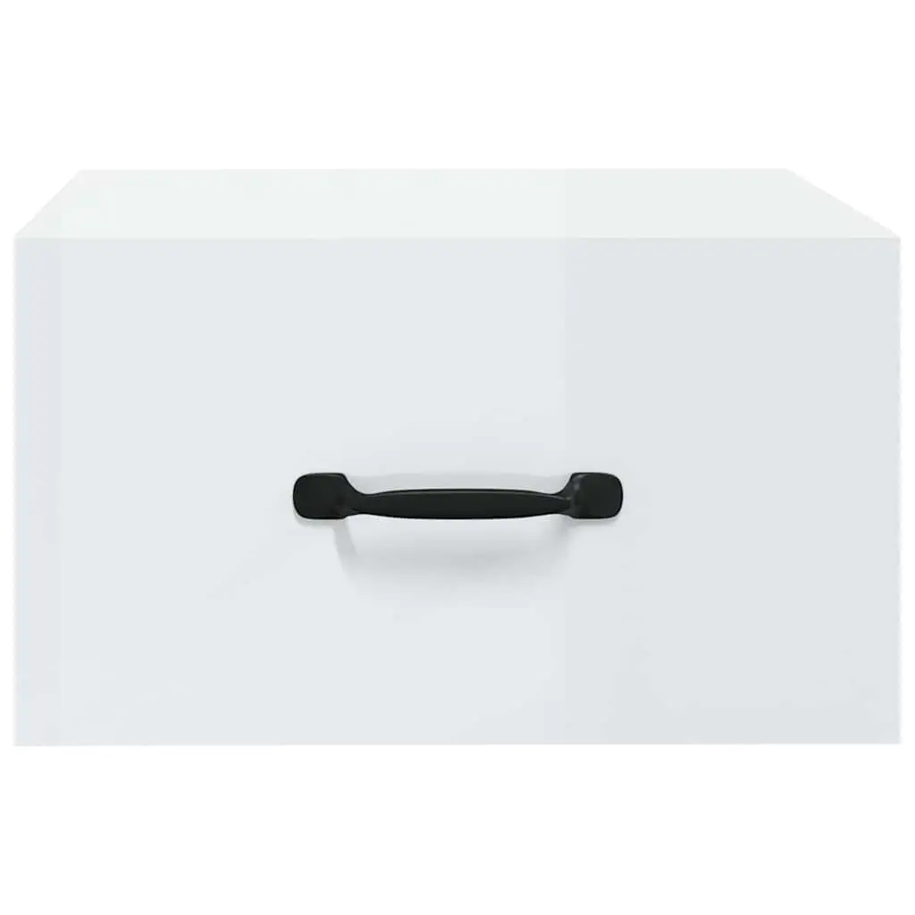Wall-mounted Bedside Cabinets 2 pcs White Floating Night Stands Storage