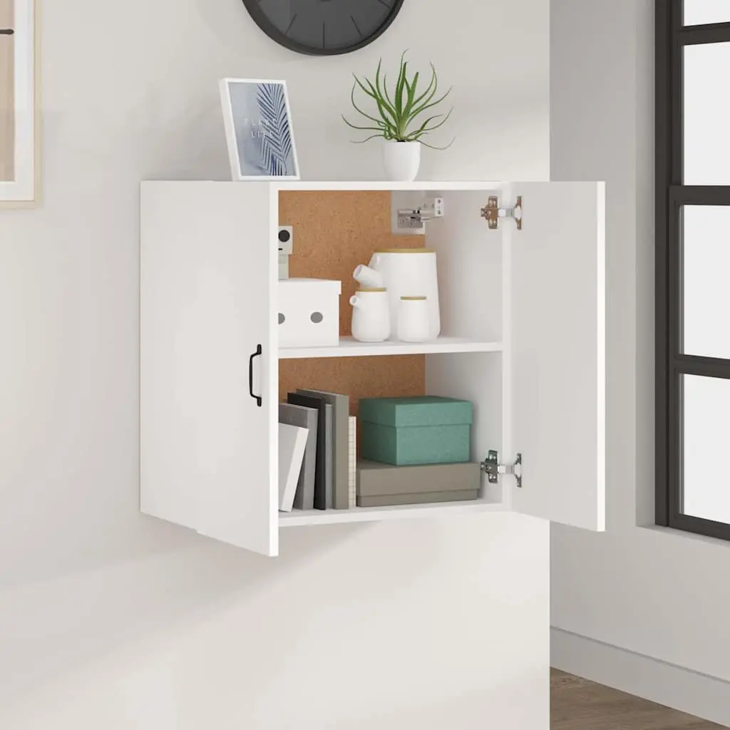 White 2-Door Floating Wall Cabinet for Storage