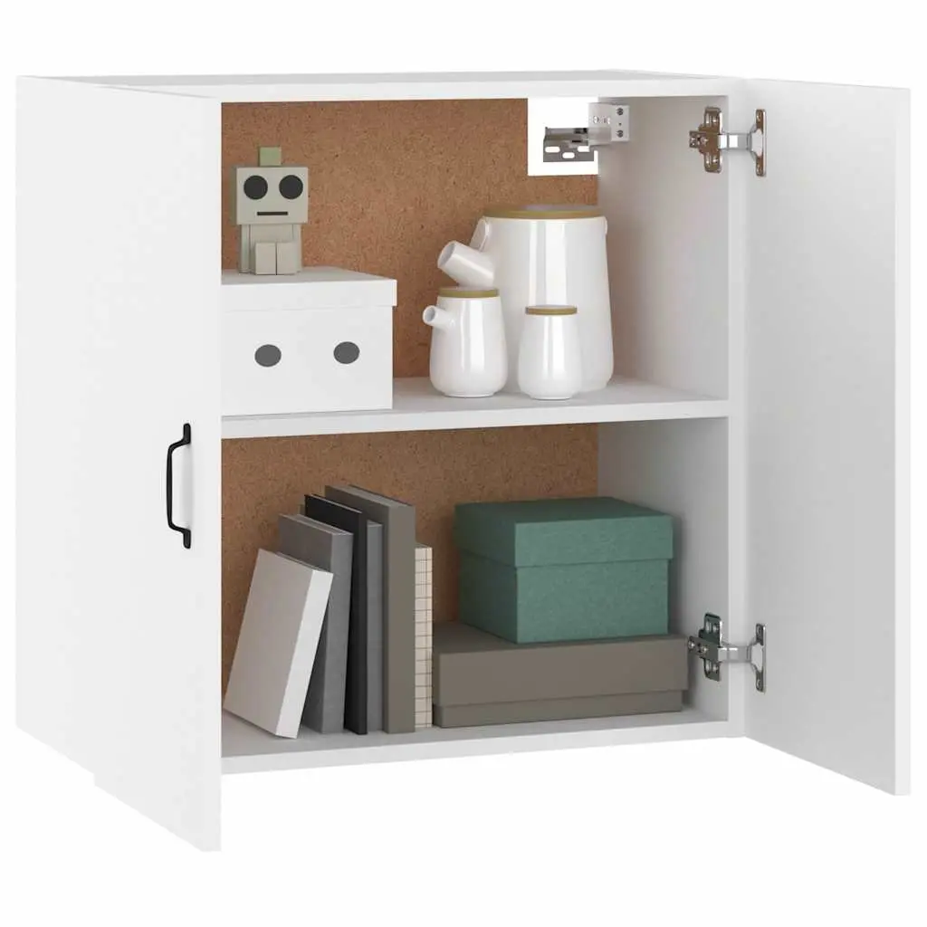 White 2-Door Floating Wall Cabinet for Storage