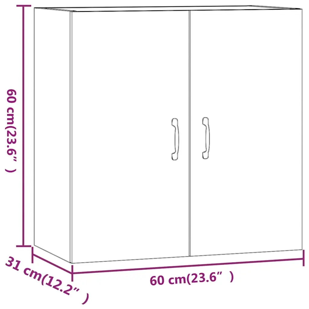 White 2-Door Floating Wall Cabinet for Storage