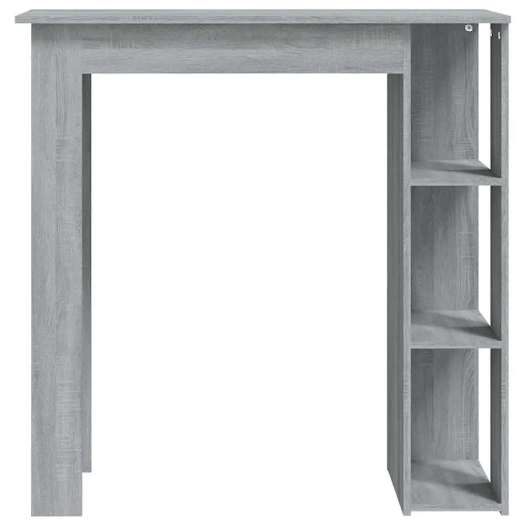 Grey Bar Table with Shelves for Easy Storage